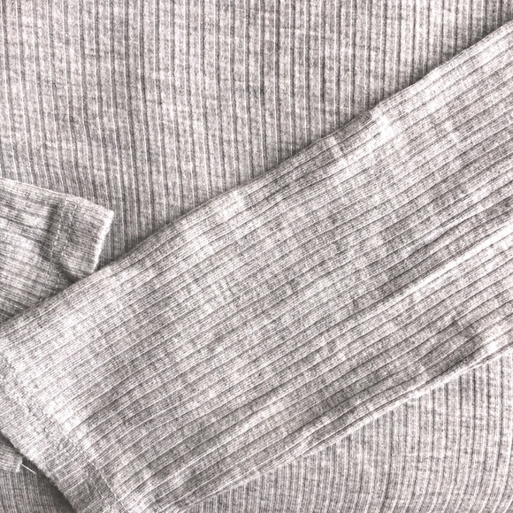 Hollister cutout mock neck ribbed long sleeve heather grey - Picture 2 of 7